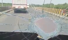 PELEMPARAN KACA MOBIL TRUK KEMBALI TERJADI DI JALUR LINGKAR BREBES, SOPIR ALAMI TRAUMA